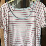 LAKE Pajamas short sleeve tee sorbet blue trim barbie pink stripes tshirt pima White Size M Photo 5