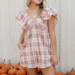 These Three Boutique Plaid Ruffle Romper Photo 0