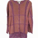 Y2K Vintage Mauve Pink Leather Patchwork Pieced Long Sleeve Top NWT size Medium Photo 0