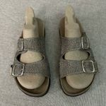 White Mountain  Horizon Sandals Gold Glitter Cork Footbed Two Buckles Size 9.5 Photo 2