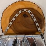 ALDO  Scylla Synthetic Medium Silver Tone Shoulder Bag Chain Strap & Serpentine Photo 7