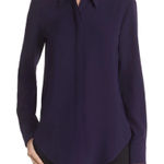 Theory  Sunaya Urban Crepe Womens Shirt Size M Chiffon Button Up Photo 0