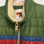 Aviator Nation  Green Varsity Jacket with Multicolor Stripes Photo 6