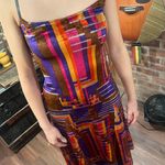 Epic Vintage 1960s Psychedelic Pink, Orange and purple Geometric Print Maxi Dress with Flared skirt Size XS Multiple Photo 4