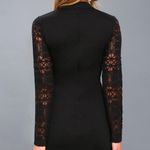 Lulus  Black Lace Long Sleeve Bodycon Dress, Size Small Photo 2