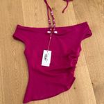The Wolf Gang Beaded Halter Top Flor Size S Magenta Pink Photo 0