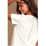 Lulus Dress Womens Medium White Shift and Shout Shift Mini Bridal Photo 2