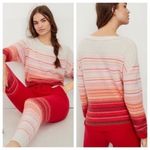 Anthropologie Saturday Sunday Striped Cashmere Sweater Size M Red Size M Photo 1