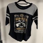 Zion Rootswear Johnny Cash Gray & Black T-Shirt 3/4 Length Sleeves Size S Photo 0