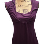 Banana Republic Elegant Purple Sleeveless Draped Top Rayon Blend Stretch‎ Fitted Blouse Photo 0