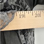 POL  Gray Lace Ruffle Tiered Mock Neck Long Sleeve Blouse Top Size Small Photo 7