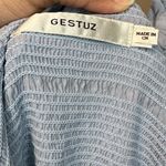 GESTUZ Lazziagz Long Smocked Tiered Fairy Feminine Ruffle Midi Dress Sz 40 Blue Photo 6