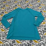 Wildfox  Teal Haley Waffle V Neck Sweatshirt EUC Size M Photo 5