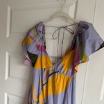 La‎ Ligne Stella Maxi Flutter Sleeve Open Back Dress Lavender Multi Small NWT Purple Photo 5