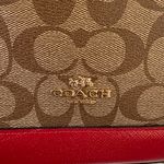 Coach  Brown and Red Signature Satchel Photo 8