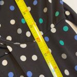 London Times  Dress Black Polka Dot Wrap Long Sleeve V Neck Tie Waist Midi Sz 12 Photo 14