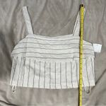 Avec Les Filles  Size S Cream Striped Sleeveless Crop Top Linen Neutral Heritage Photo 4