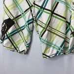 Roxy Vintage Y2K Board Shorts Womens Sz 5 White Blue Green Brown Plaid Photo 2