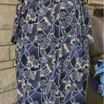 Maggie Barnes Maggie‎ Barnes Women's Size 32W Blue Floral Print Short Sleeve Button Down Shirt Photo 0