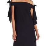 CeCe Off the Shoulder Bow Tie Detail Little Black Dress Mini Crepe Sheath NWT 2 Photo 0