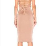 superdown  Yvonne Laced Back Midi Dress in Taupe Small Photo 1