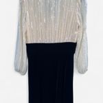 Shoshanna White Sequins and Black Velvet Midi Dress NWT Sz 8 Photo 2