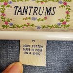 Tantrums Boho Denim Top with Frayed, Stud, Top Stitched Designs Sz M Blue Size M Photo 1
