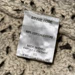 Minnie Rose XS Natural Tan Beige Cotton Crochet Sweater Knit Open 3/4 Cardigan Photo 6