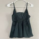 Abercrombie & Fitch  Green Tie Front Spaghetti Strap Blouse Casual Holiday Medium Photo 3