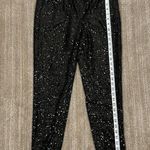 Trouvé Sequin Glam Black Drawstring Waist Lined Pants Joggers Women Size Small Photo 4