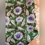 Bobeau L Floral Green 3/4 Sleeve Ruched Shoulder Blouse Photo 10