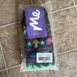 NEW MeUndies Cosmic Mistletoe Supima Cotton Crew Socks Unisex Medium Black Photo 1