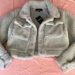 Forever 21 Teal Sherpa Cropped Jacket Photo 0