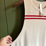 Avocado Womens Cropped Muscle Tank with Stripes Cream Cool Touch Size Medium Red Photo 2
