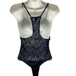 Victoria's Secret Victoria’s Secret Navy Blue Lace Crochet Bodysuit Teddy Sz L Thong Sexy Fit New Photo 2