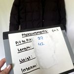 Lands' End full length black puffer coat women's size M hooded pockets winter Photo 7