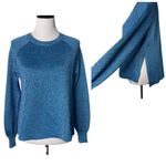J.Crew Shimmery Pullover Sweater Size XS Metallic Blue Cozy Sparkle Layering Photo 1