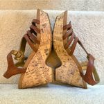 CHAPS Strappy Cork Wedge Open Toe Platform Sandals Tan Brown Size 8M Photo 3