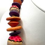 Pink and orange chunky beaded necklace Photo 3