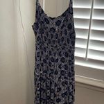 AQUA  Women's Batik Tiered Maxi Dress Blue Photo 1