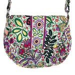 Vera Bradley  Viva la Vera Bag Crossbody Strap‎ Purple Green Floral Flap Bag Photo 0