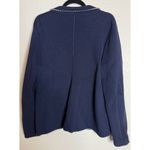 Talbots  Womens XL Navy Blue Sweater Blazer Pockets Nautical Beach Preppy Classic Photo 1