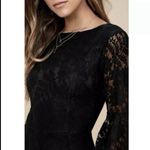 Lulus NWT Allure 'Em In Black Lace Flounce Bell Sleeve Sheath Dress LARGE Photo 1