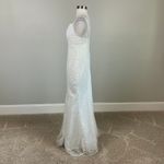 Aidan Mattox White Sequined Sleeveless Column Evening Gown Size 10 Formal Dress Photo 4
