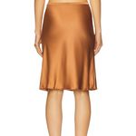 LIONESS  Shoreline Midi Skirt in Umber Xsmall New Womens Satin Photo 1