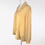 Vintage Jebb Levy Button Up Blouse Sheer Yellow 80s Size Medium Large Photo 3