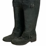 J.Crew Moto Biker Women’s Sz 8 Buckle Motorcycle Black Suede Leather Boots Photo 2