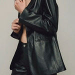 Rebecca Minkoff NWT Black Faux Leather Blazer Size Large Photo 0