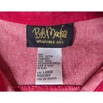 Bob Mackie Womens  Wearable Art Red Denim Western Embroidered Big Shirt Jacket L Photo 4