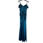 B Darlin NEW Off the shouolder Corset Wrap Side Slit Long Dress Gown Holiday Photo 3